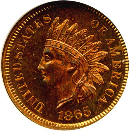 image for: 1865 1c  NGC Proof 63 RB