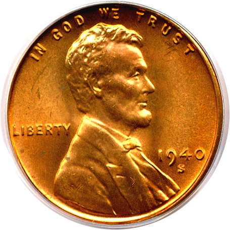 image for: 1940-S 1c  PCGS MS66 RD