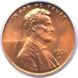 image for: 1971-D 1c PCGS MS66 RD