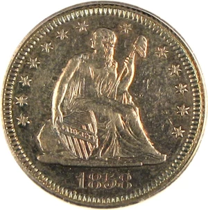 image for: 1858 25c PCGS AU53