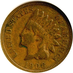image for: 1908-S 1c Fine Details ANACS Net VG-8 (Environmental Damage)