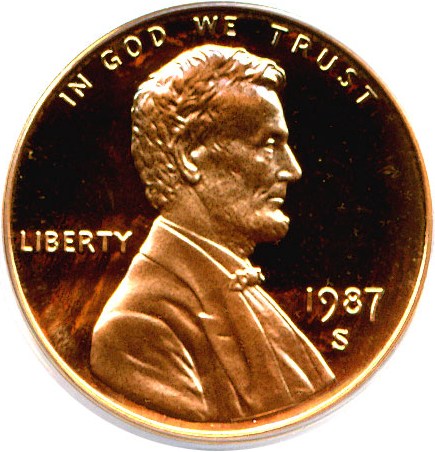 image for: 1987-S 1c  PCGS Proof 69 RD DCameo