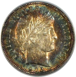 image for: 1905-S 10c PCGS AU55 *Color*