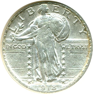 image for: 1918-S 25c ANACS AU50 Details (Altered Surfaces)