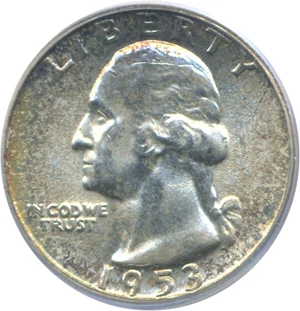image for: 1953 25c PCGS MS65