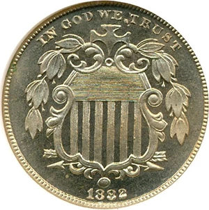 image for: 1882 5c NGC Proof 65 Cameo