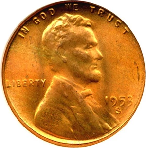 image for: 1953-S 1c NGC MS66 RD