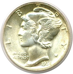 image for: 1935-S 10c PCGS MS66 FB