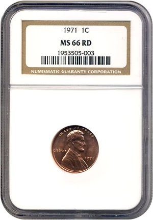 image for: 1971 1c NGC MS66 RD