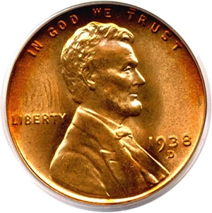 image for: 1938-D 1c PCGS MS66 RD