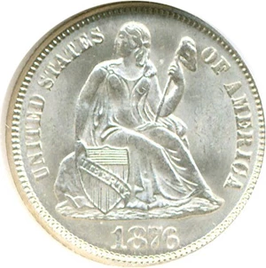 image for: 1876 10c NGC MS65