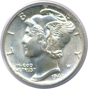 image for: 1943-D 10c PCGS MS67 FB
