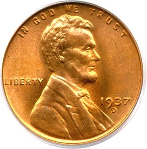 image for: 1937-D 1c PCGS MS67 RD ex: Omaha Bank Hoard