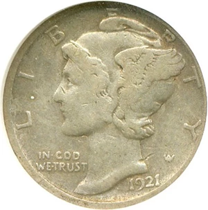 image for: 1921-D 10c ANACS F12
