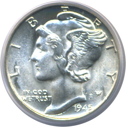 image for: 1945 10c  PCGS MS66 