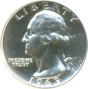 image for: 1963 25c NGC Proof 68