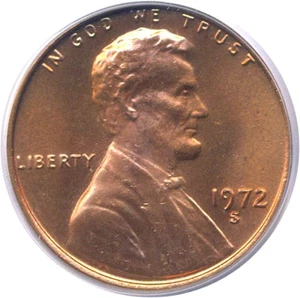image for: 1972-S 1c PCGS MS66 RD