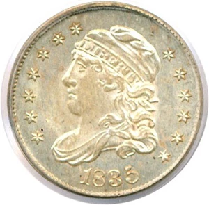 image for: 1835 H10C Large Date, Large 5C PCGS MS64