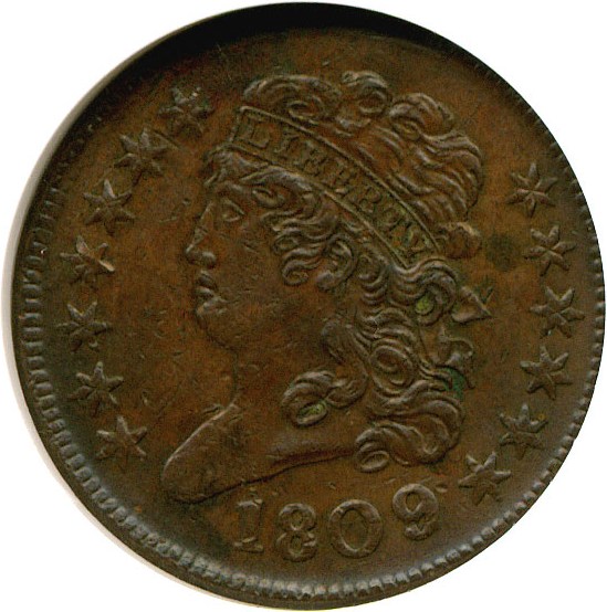 image for: 1809/6 1/2c  NGC AU50 BN (C-5)