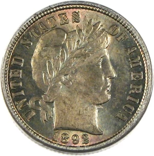 image for: 1892 10c PCGS/CAC MS66