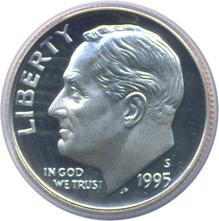 image for: 1995-S 10c  PCGS Proof 69 DCameo