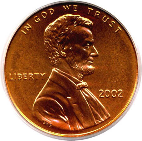 image for: 2002 1c  PCGS MS68 RD