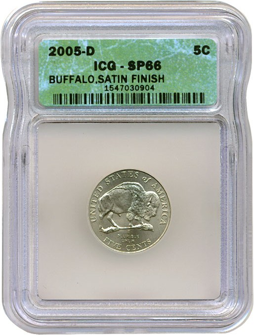 image for: 2005-D 5c Bison - Satin Finish  (SMS) ICG MS66 