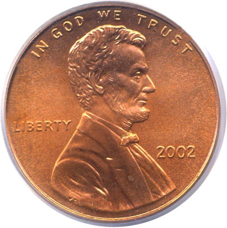 image for: 2002 1c  PCGS MS67 RD