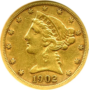 image for: 1902-S $5 DGS VF30 (Cleaned)