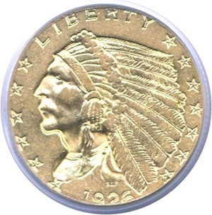 image for: 1926 $2 1/2 PCGS AU58