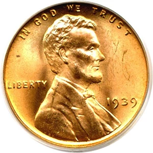 image for: 1939 1c PCGS MS66 RD ex: Omaha Bank Hoard