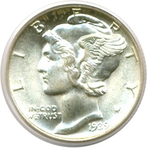 image for: 1939-D 10c PCGS MS67 FB