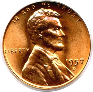 image for: 1957-D 1c PCGS MS66 RD