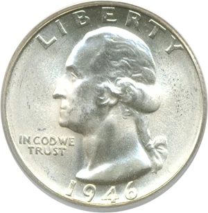 image for: 1946-S 25c PCGS MS66