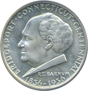 image for: 1936 50c Bridgeport PCGS MS65