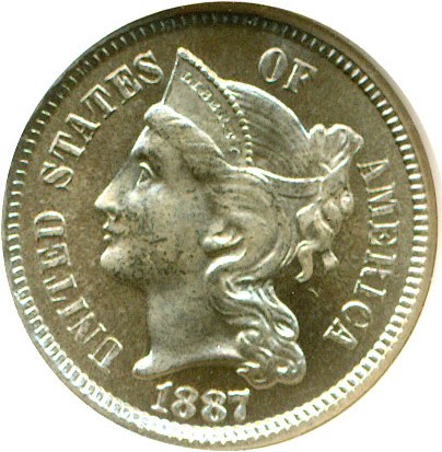 image for: 1887 3cN  NGC/CAC Proof 66
