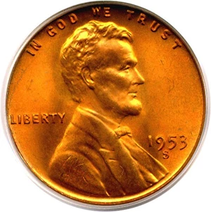 image for: 1953-S 1c PCGS MS66 RD