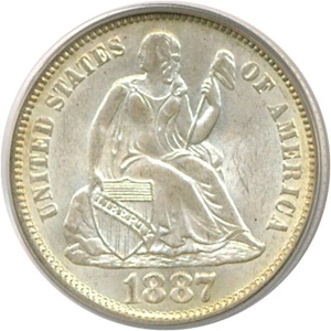 image for: 1887 10c PCGS MS65