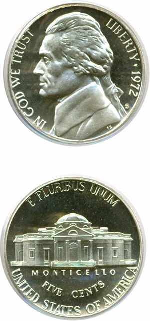 image for: 1972-S 5c PCGS Proof 69 DCameo