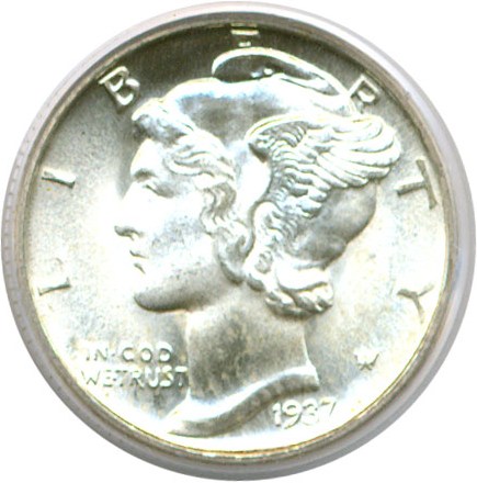 image for: 1937-D 10c  PCGS MS65 FB