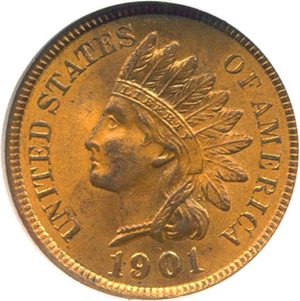image for: 1901 1c NGC MS64 RD