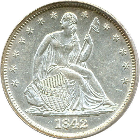 image for: 1842 50c Medium Date PCGS AU58 