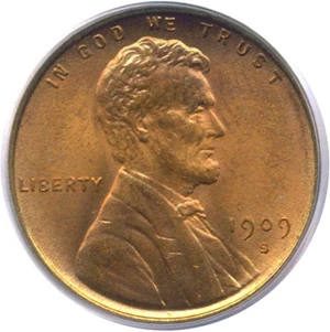 image for: 1909-S VDB 1c PCGS MS66 RD