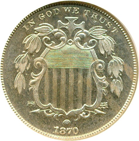 image for: 1870 5c  NGC Proof 64 