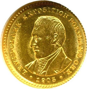 image for: 1905 G$1 Lewis & Clark NGC MS64