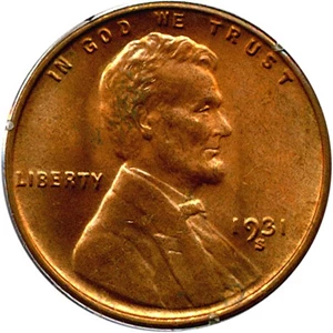 image for: 1931-S 1c PCGS MS65 RD