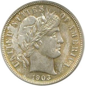 image for: 1903 10c PCGS MS63