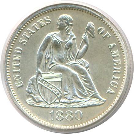 image for: 1880 10c  PCGS Proof 62