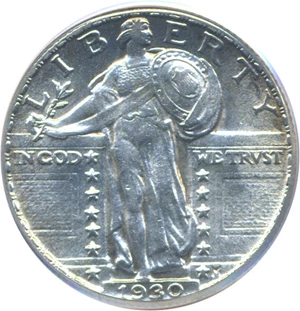 image for: 1930 25c PCGS AU55
