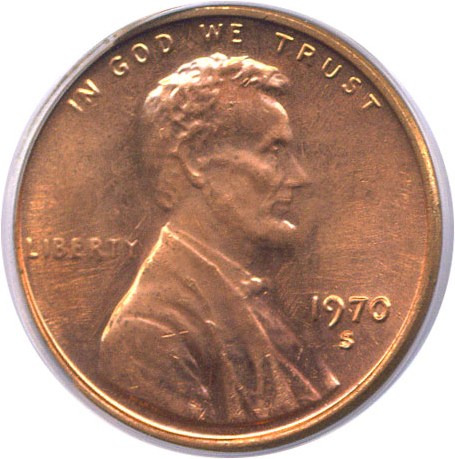 image for: 1970-S 1c Small Date PCGS MS64 RD